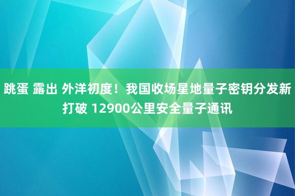 跳蛋 露出 外洋初度！我国收场星地量子密钥分发新打破 12900公里安全量子通讯