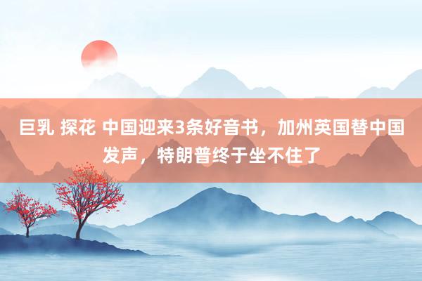 巨乳 探花 中国迎来3条好音书，加州英国替中国发声，特朗普终于坐不住了