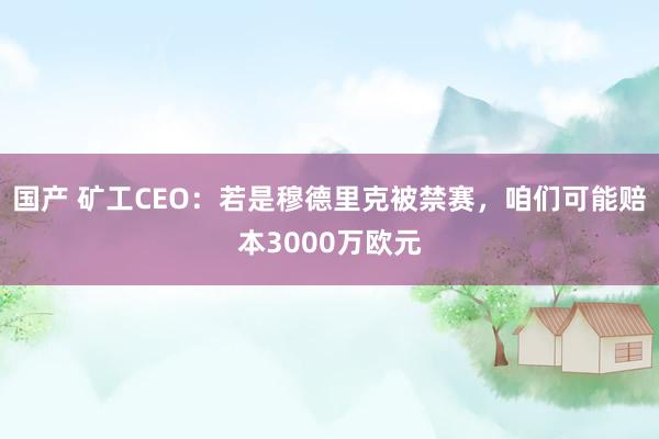 国产 矿工CEO：若是穆德里克被禁赛，咱们可能赔本3000万欧元