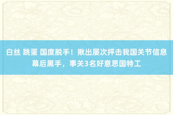 白丝 跳蛋 国度脱手！揪出屡次抨击我国关节信息幕后黑手，事关3名好意思国特工