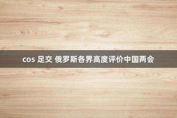 cos 足交 俄罗斯各界高度评价中国两会