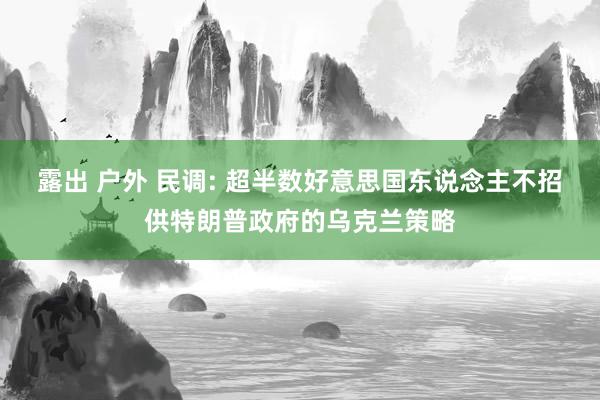 露出 户外 民调: 超半数好意思国东说念主不招供特朗普政府的乌克兰策略