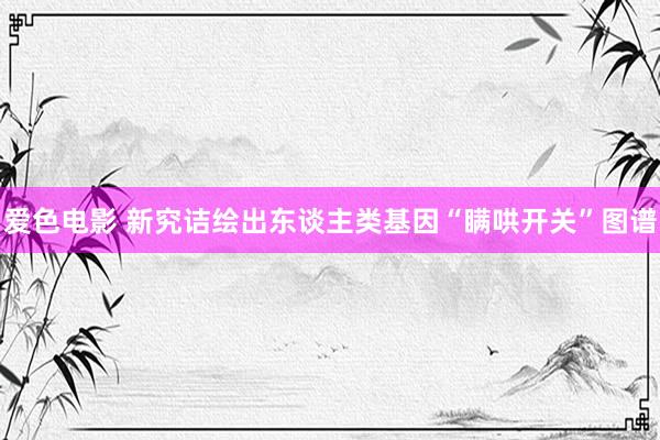 爱色电影 新究诘绘出东谈主类基因“瞒哄开关”图谱