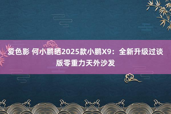 爱色影 何小鹏晒2025款小鹏X9：全新升级过谈版零重力天外沙发