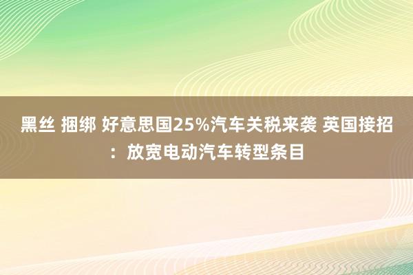 黑丝 捆绑 好意思国25%汽车关税来袭 英国接招：放宽电动汽车转型条目